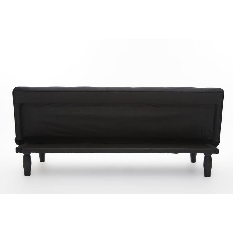66" Velvet Futon Sofa with 3Position Adjustable Tufted Back, Converts